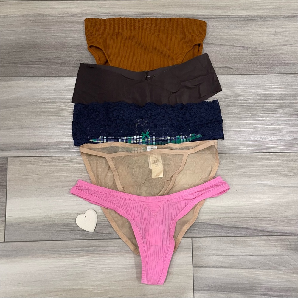 NWT AERIE Variety of 5 New Panties and Thongs Size Medium Underwear